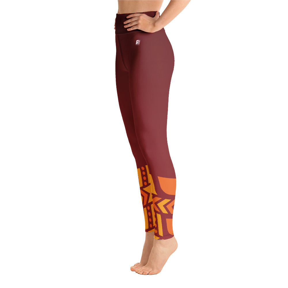 Raised Waist Leggings (LL-Maroon)