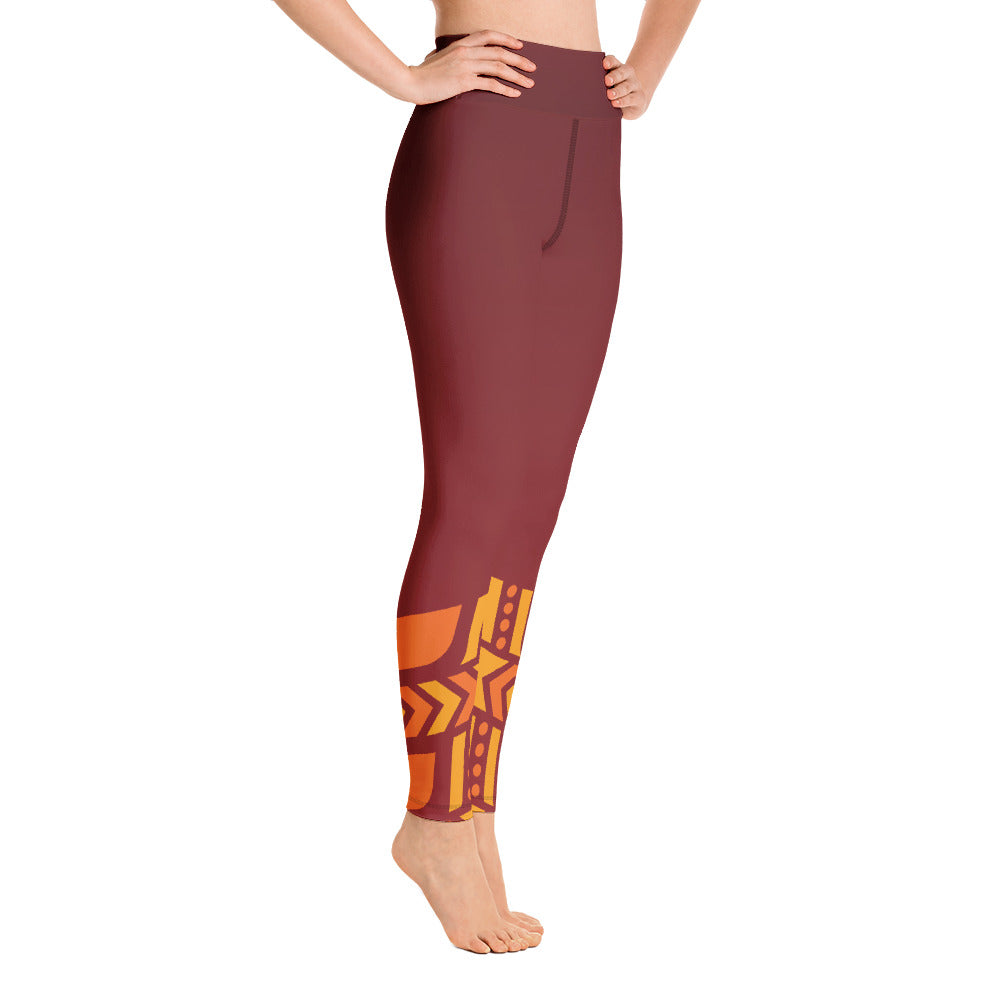 Raised Waist Leggings (LL-Maroon)