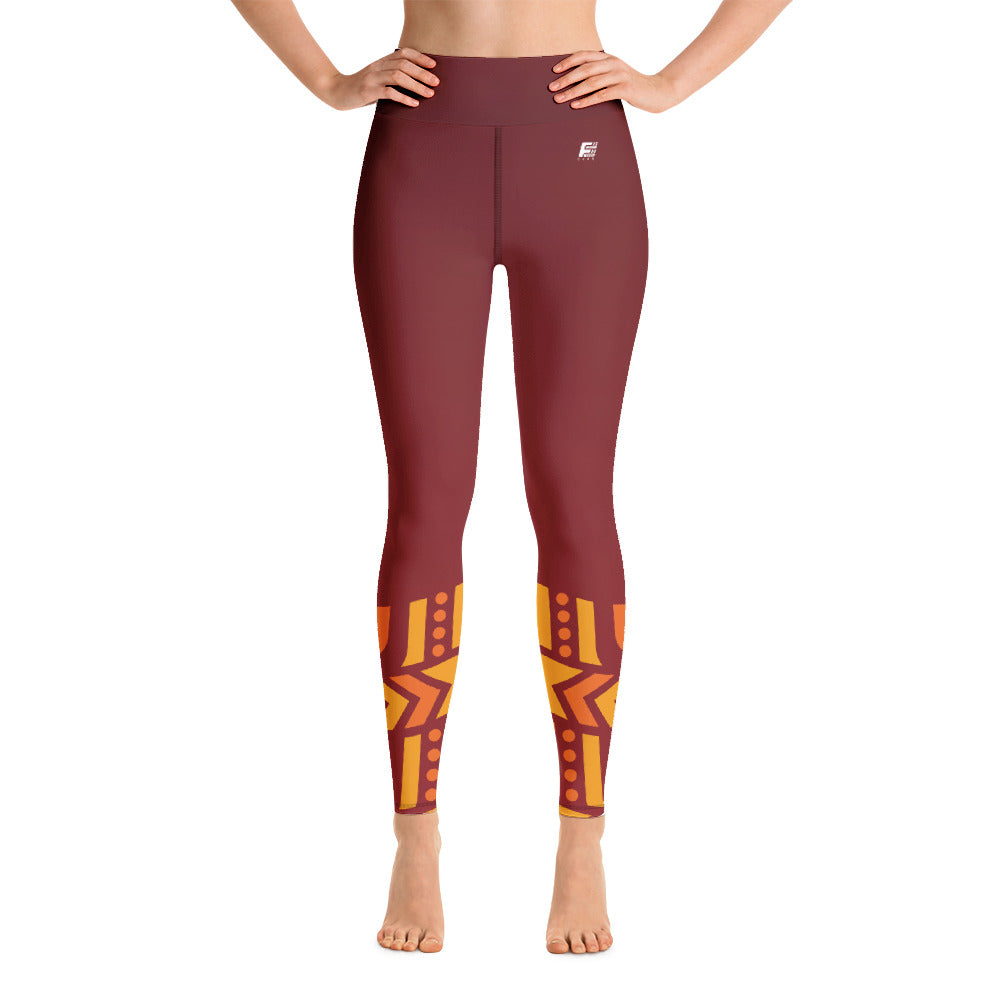 Raised Waist Leggings (LL-Maroon)