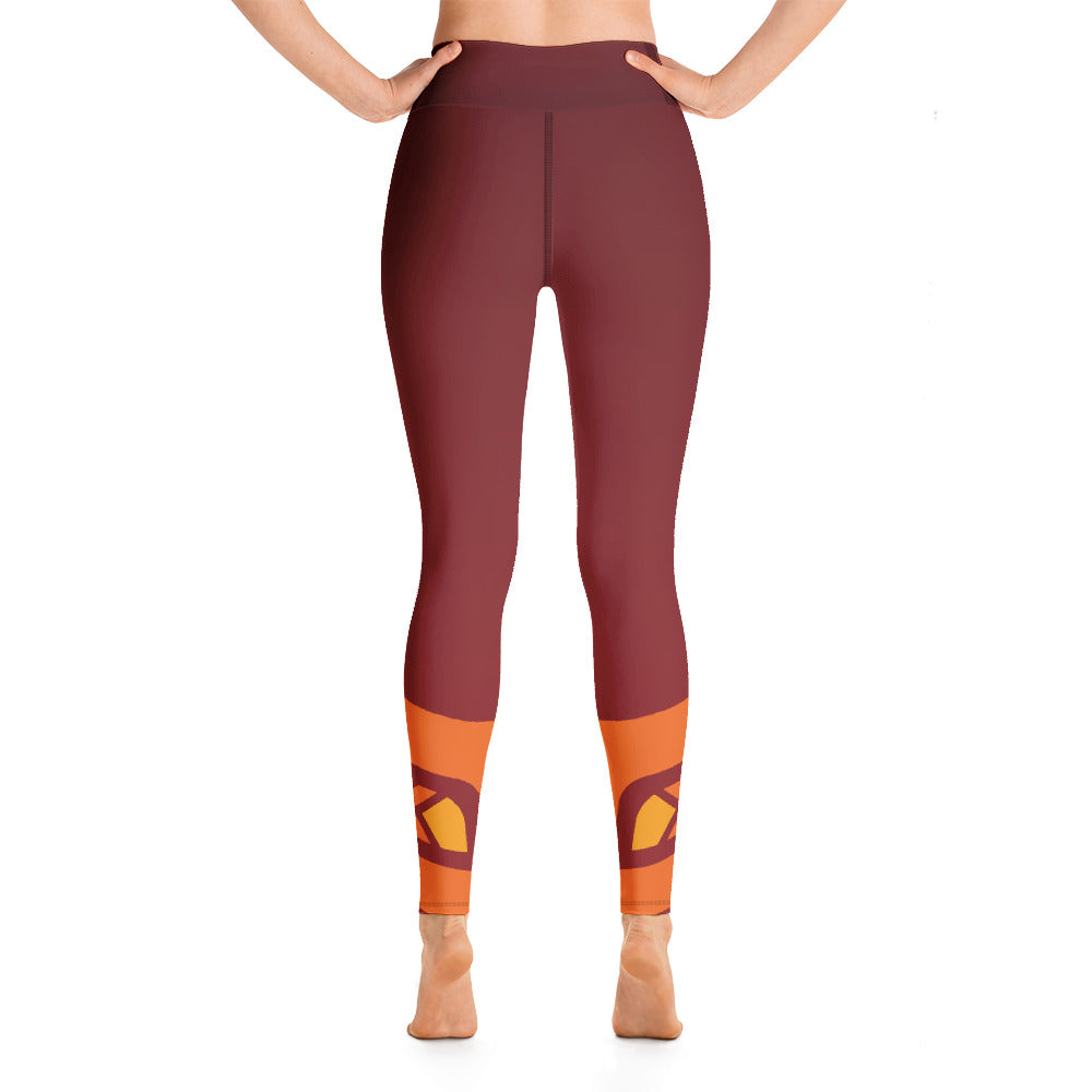 Raised Waist Leggings (LL-Maroon)