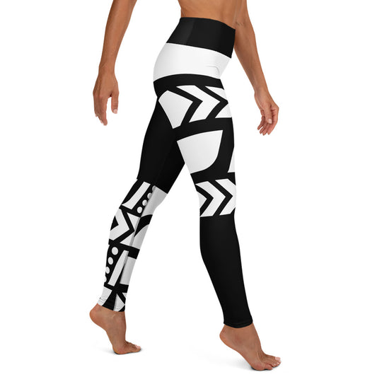 Raised Waist Leggings (ST-Black & White)